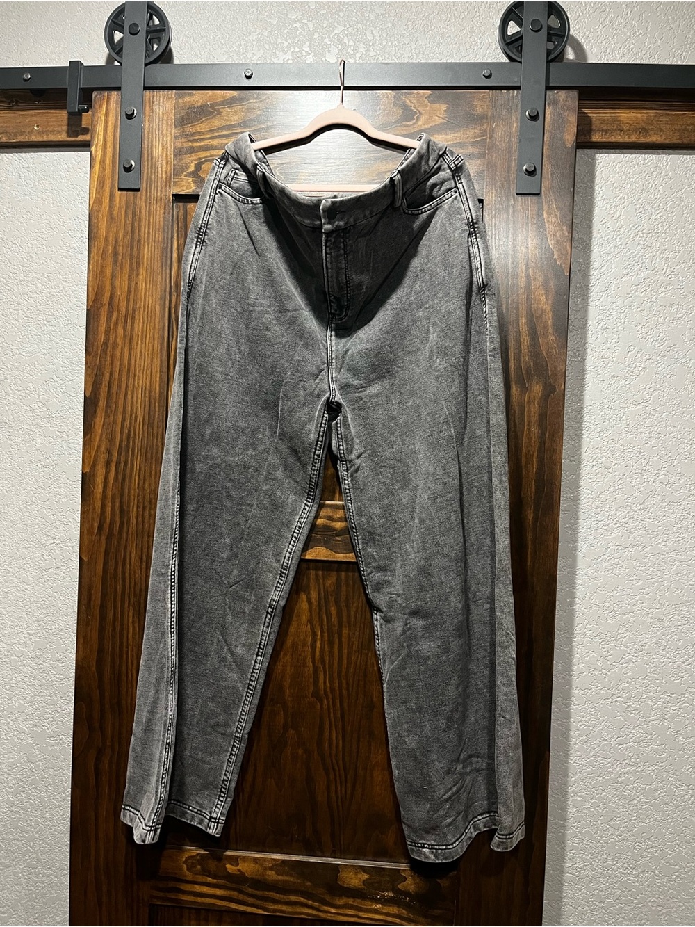White Birch Black Label - Black Acid Washed Wide-Leg Jeans